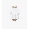 Abito in cotone a quadri con bloomers