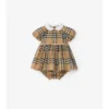 Abito in cotone a quadri con bloomers