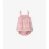 Abito in cotone a quadri con bloomers