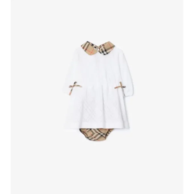 Abito in cotone a quadri con bloomers