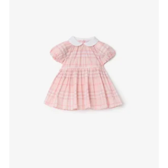 Abito in cotone a quadri con bloomers