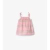 Abito in cotone a quadri con bloomers