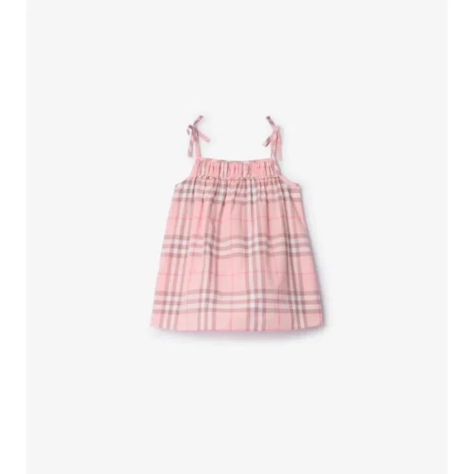 Abito in cotone a quadri con bloomers