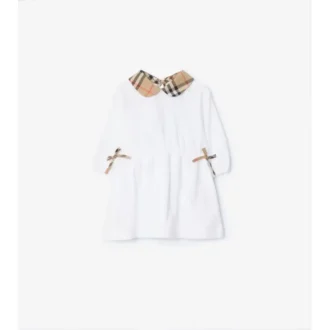 Abito in cotone a quadri con bloomers