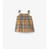 Abito in cotone a quadri con bloomers