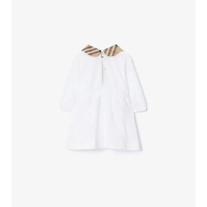 Abito in cotone a quadri con bloomers