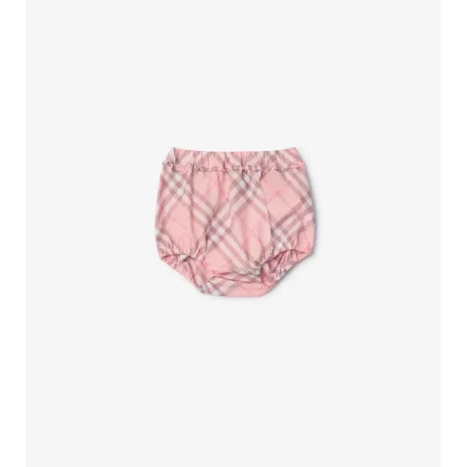 Abito in cotone a quadri con bloomers