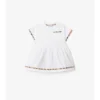 Abito in cotone con bordi a quadri e bloomers