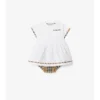 Abito in cotone con bordi a quadri e bloomers