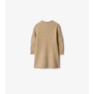 Abito in lana e cashmere con fiocco a quadri