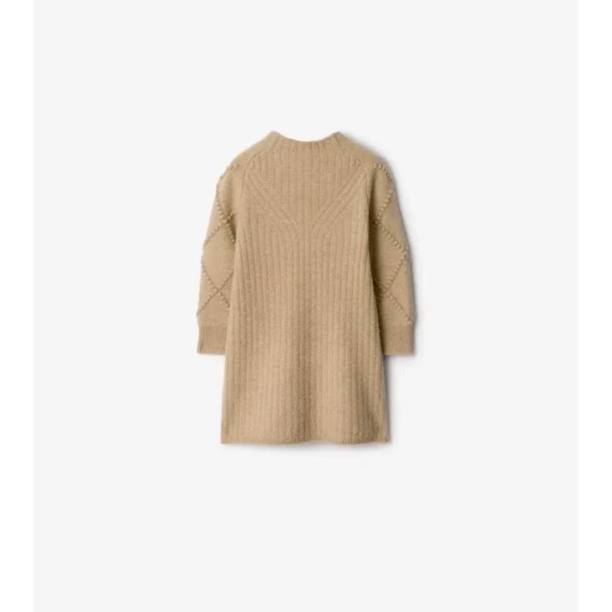 Abito in lana e cashmere con fiocco a quadri
