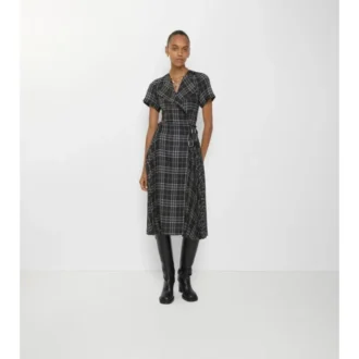 Abito kilt in misto lana a quadri