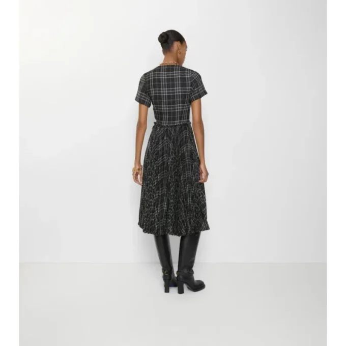 Abito kilt in misto lana a quadri