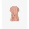 Abito T-shirt in cotone con bordi a quadri