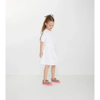 Abito T-shirt in cotone con bordi a quadri