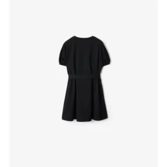 Abito T-shirt in cotone con bordi a quadri