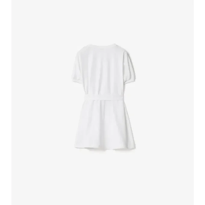 Abito T-shirt in cotone con bordi a quadri
