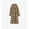 Accappatoio in lana e cashmere con motivo a quadri