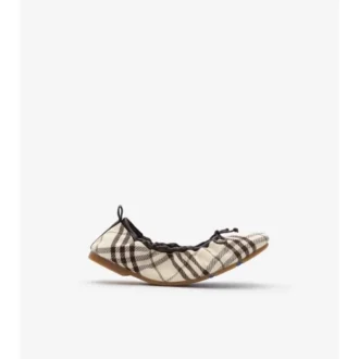 Ballerine a quadri color fulvo 