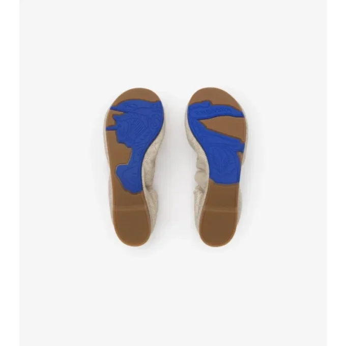 Ballerine in pelle a quadri color fulvo 