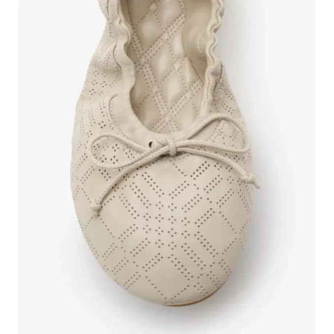 Ballerine in pelle a quadri color fulvo 