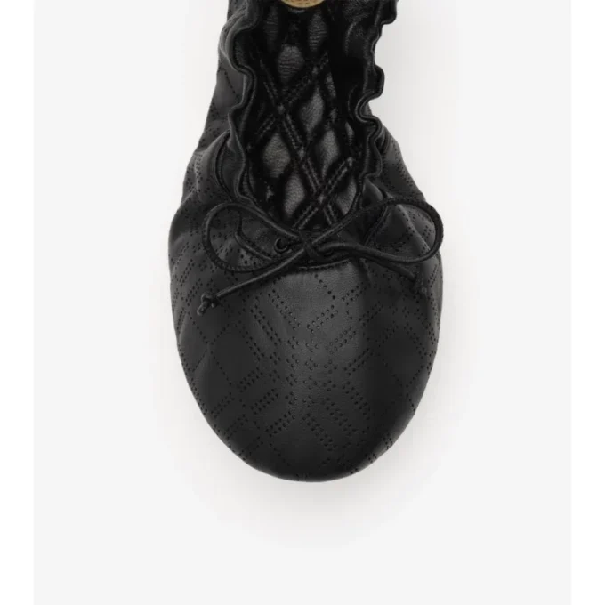 Ballerine in pelle a quadri color fulvo 