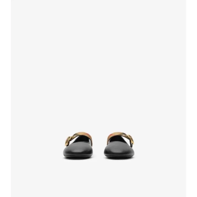 Ballerine Robin in pelle con cinturino a quadri