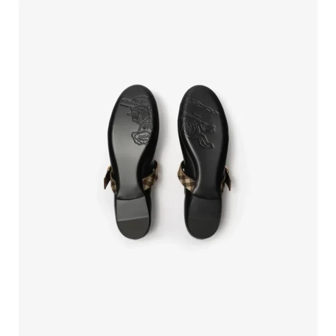 Ballerine Robin in pelle con cinturino a quadri