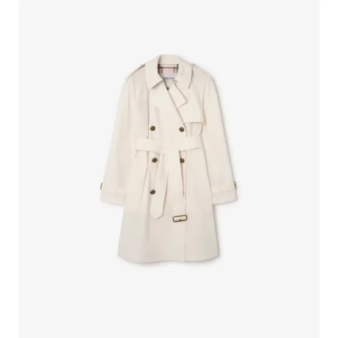 Belgravia Trench Coat in cotone leggero di media lunghezza 