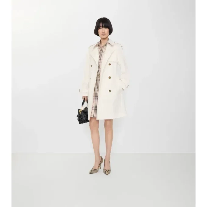 Belgravia Trench Coat in cotone leggero di media lunghezza 