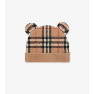 Berretto Teddy in lana e cashmere con motivo a quadri