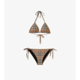 Bikini a triangolo con motivo a quadri