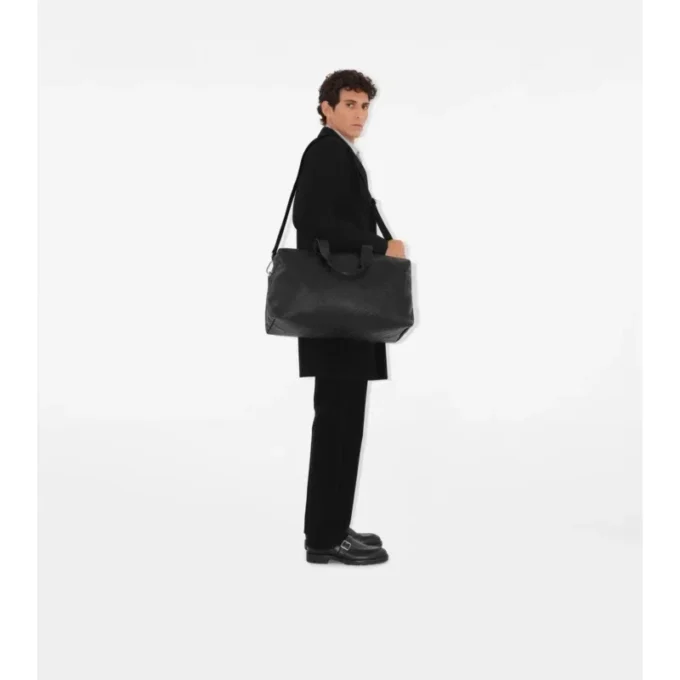 Borsa da viaggio con motivo a quadri goffrato