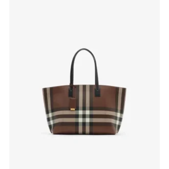 Borsa tote con motivo a quadri medio