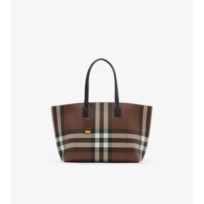 Borsa tote con motivo a quadri medio