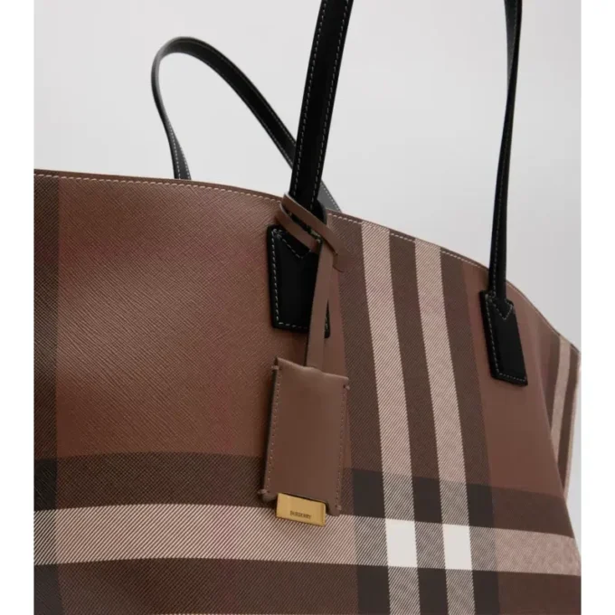 Borsa tote con motivo a quadri medio