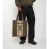 Borsa Tote Trench a quadri 