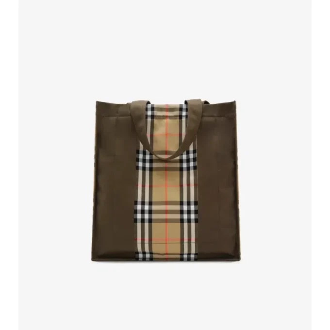 Borsa Tote Trench a quadri 