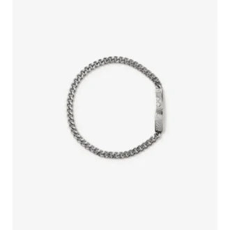 Bracciale a catena con motivo a quadri inciso