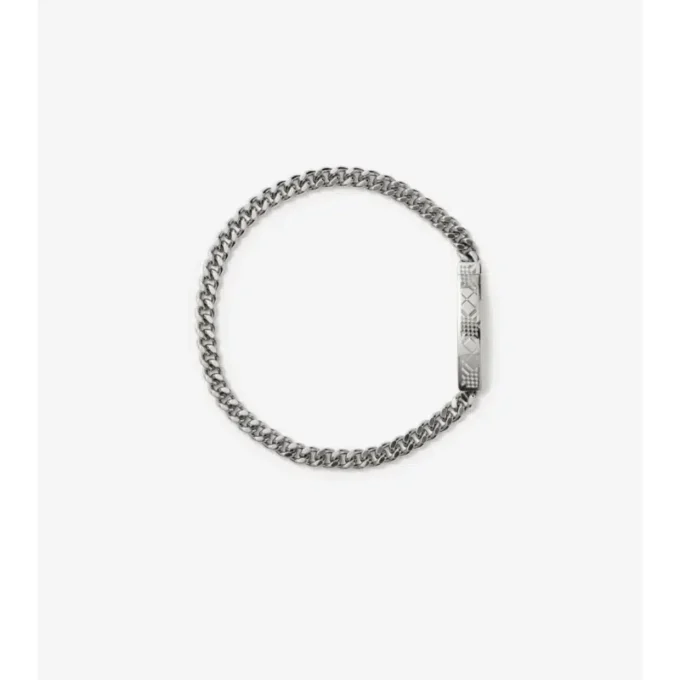 Bracciale a catena con motivo a quadri inciso