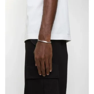 Bracciale a catena con motivo a quadri inciso