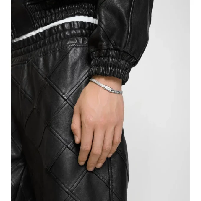 Bracciale con motivo a quadri inciso 