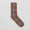 Calze in misto cotone e cashmere con motivo Vintage Check intarsiato