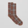 Calze in misto cotone e cashmere con motivo Vintage Check intarsiato