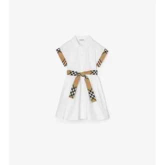 Camicia chemisier in cotone con bordi a quadri