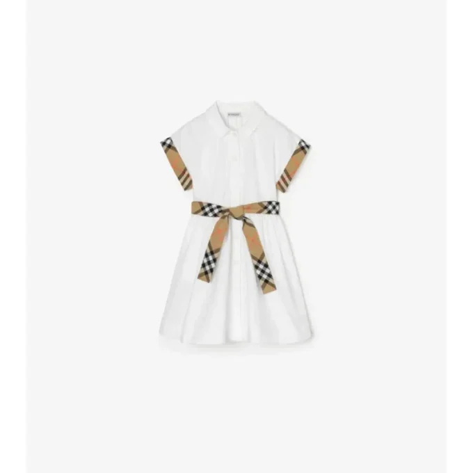 Camicia chemisier in cotone con bordi a quadri