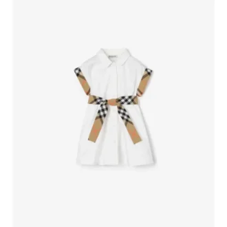 Camicia chemisier in cotone con bordi a quadri
