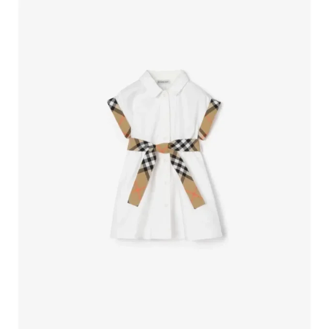 Camicia chemisier in cotone con bordi a quadri