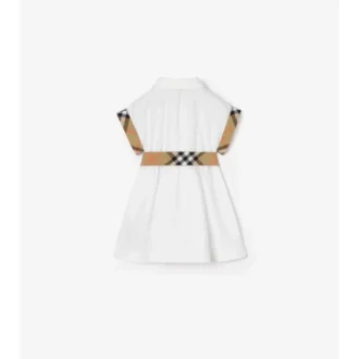 Camicia chemisier in cotone con bordi a quadri