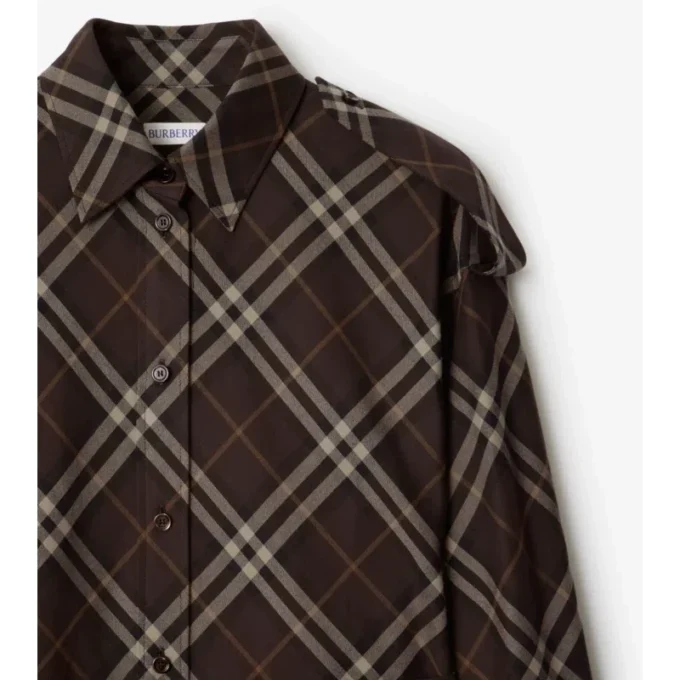 Camicia chemisier in flanella di cotone a quadri